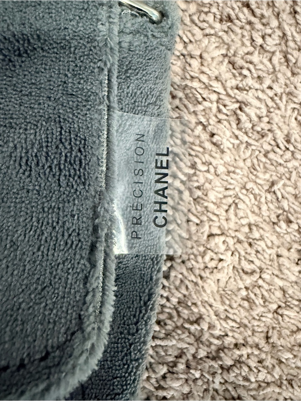 CHANEL VIP Gift of Purchase Plush Crossbody Bag in gray with whiteLogo - Picture 3 of 6